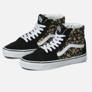 Vans Black Floral High-Top Sneakers
